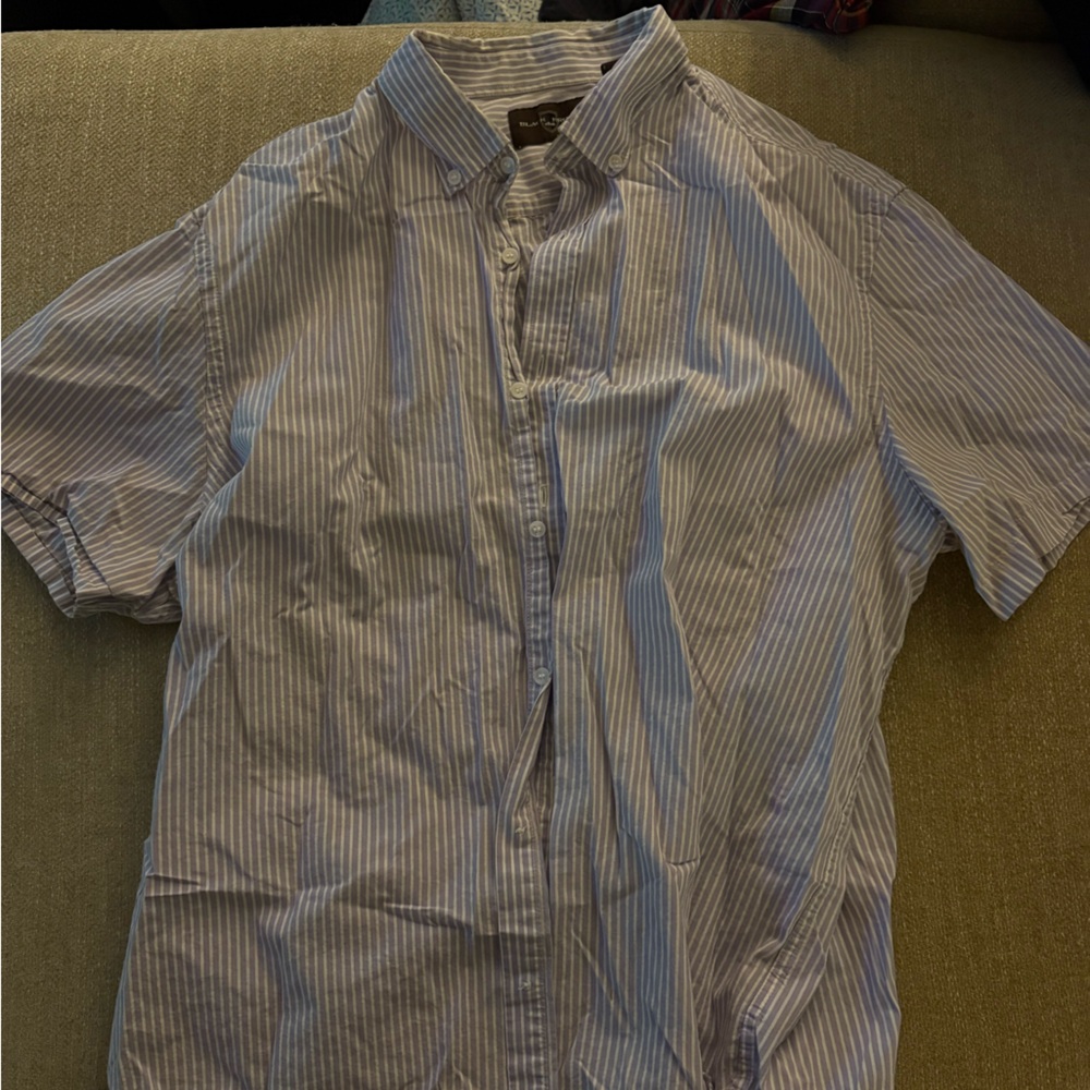 Black Brown 1826 Blue and White Striped Shirt
